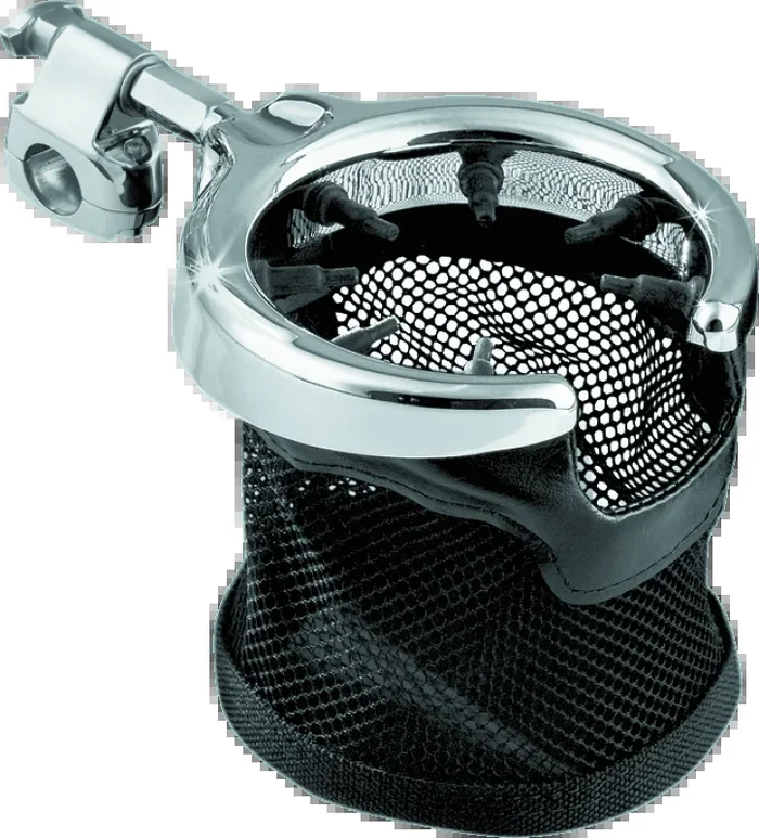 Kuryakyn Universal Passenger Drink Holder With Basket Black & Chrome1.4 lb