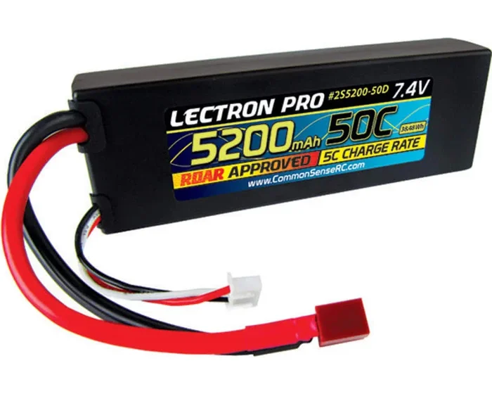 Lectron Pro 7.4v 5200mah 50c Lipo Battery With T-Plug Style