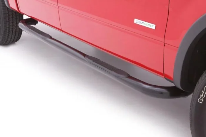 Lund 15-17 Chevy Colorado Crew Cab 3in. Round Bent Steel Nerf Bars – Black