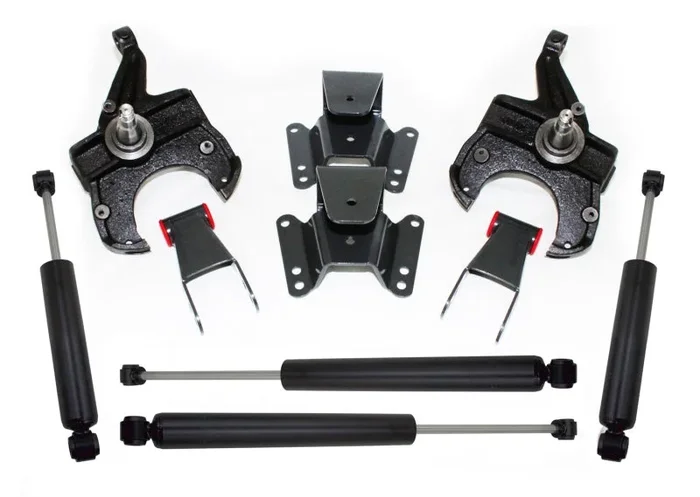 MaxTrac 73-87 Chevrolet C10 2WD 2.5in/4in Lowering Spindle Kit (1in Rotor)