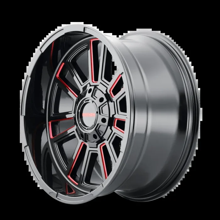 Mayhem 8115 Apollo 20×9 / 8×170 BP / 0mm Offset / 125.2mm Hub Black w/ Prism Red Wheel