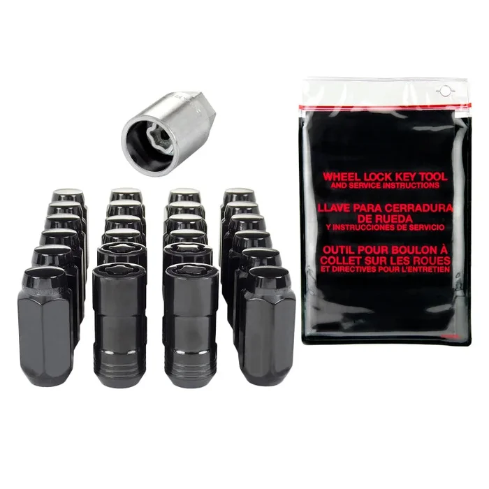 McGard 6 Lug Hex Install Kit w/Locks (Cone Seat Nut) M14X1.5 / 13/16 Hex / 1.945in. Length – Black4.7 lb