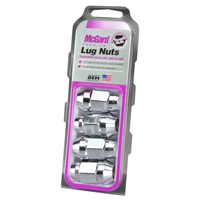 McGard Hex Lug Nut (Cone Seat Bulge Style) M14X1.5 / 22mm Hex / 1.945in. Length (4-Pack) – Chrome