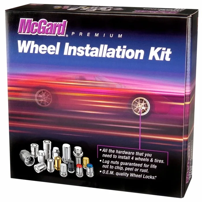 McGard SplineDrive Tuner 5 Lug Install Kit w/Locks & Tool (Cone) M14X1.5 / 22mm Hex – Blk3.9 lb