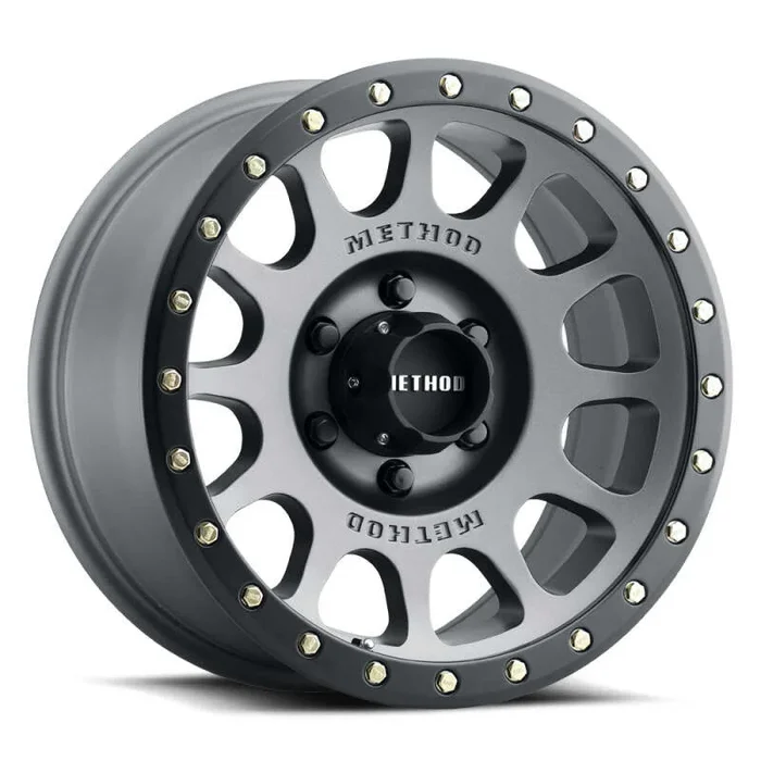Method MR305 NV 17×8.5 / 0mm Offset / 5×5 BP / 94mm CB / Titanium – Matte Black Lip Wheel