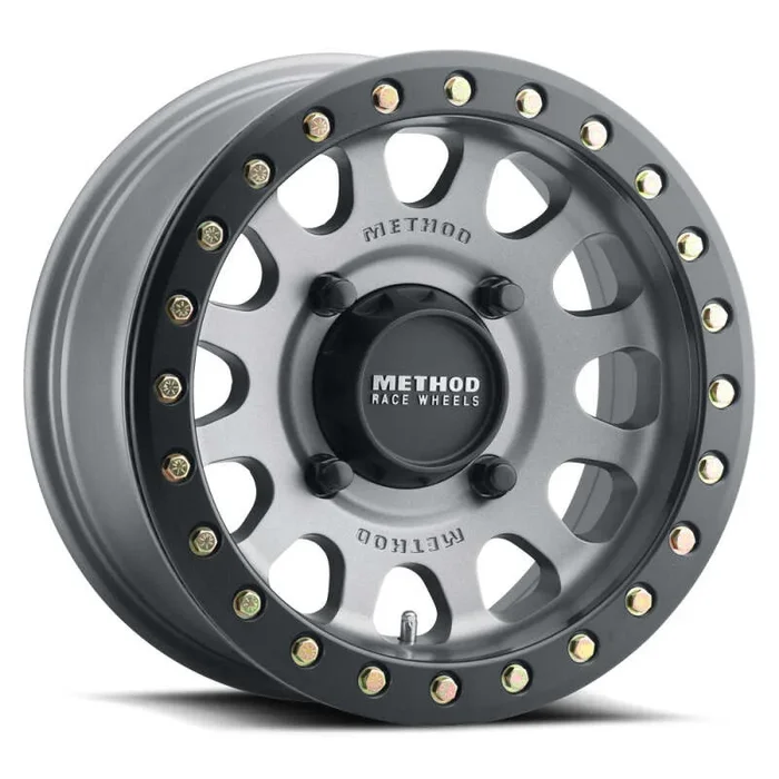 Method MR401 UTV Beadlock 15×7 / 5+2/38mm Offset / 4×156 / 132mm CB Titanium Wheel- Matte Black Ring