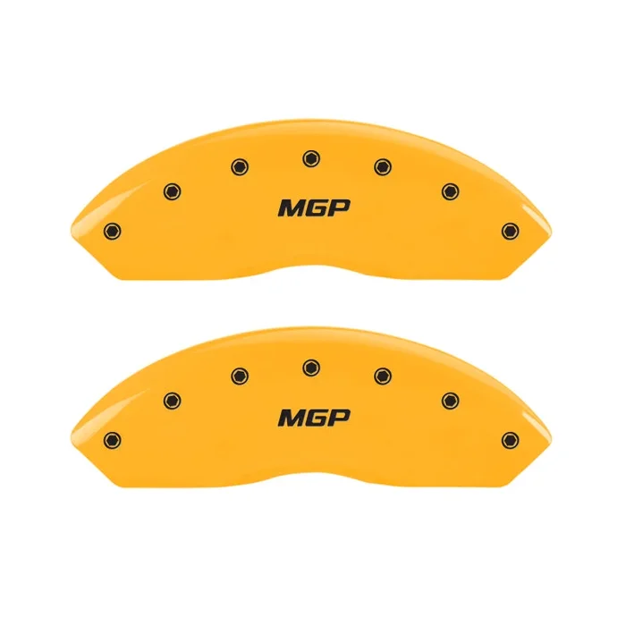 MGP 4 Caliper Covers Engraved Front & Rear MGP Yellow Finish Black Characters 2008 Ford F-150