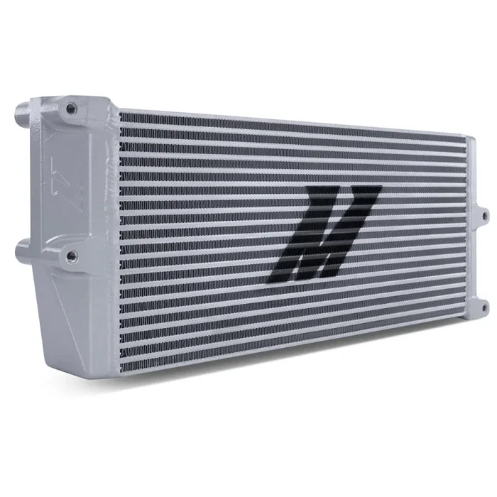 Mishimoto Heavy-Duty Oil Cooler – 17in. Opposite-Side Outlets – Silver
