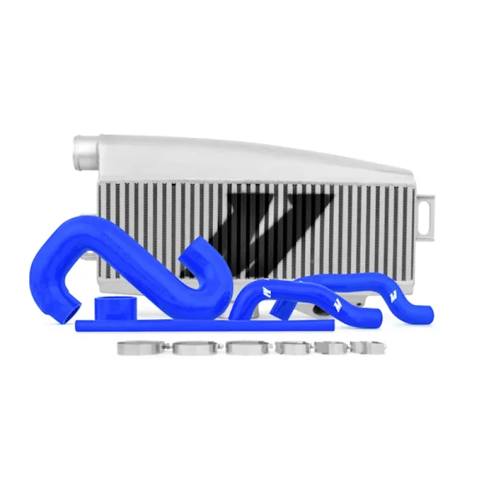 Mishimoto Subaru 02-07 WRX/04-07 STi Top-Mount Intercooler Kit – Powder Coated Silver & Blue Hoses