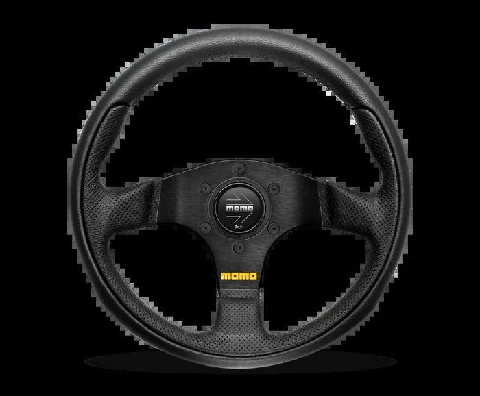 Momo Team Steering Wheel 300 mm – 4 Black Leather/Black Spokes