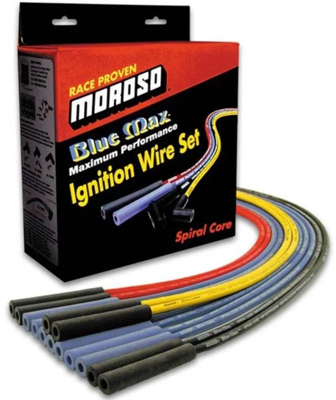 Moroso Universal Ignition Wire Set – Blue Max – Spiral Core – Unsleeved – 90 Degree – Yellow