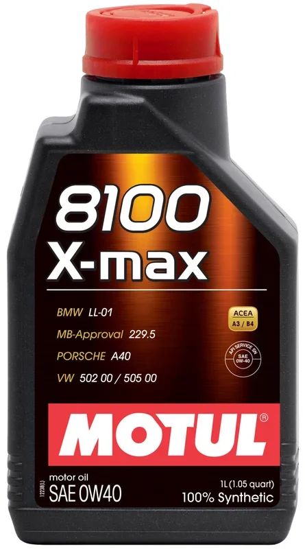 Motul 1L Synthetic Engine Oil 8100 0W40 X-MAX – Porsche A40