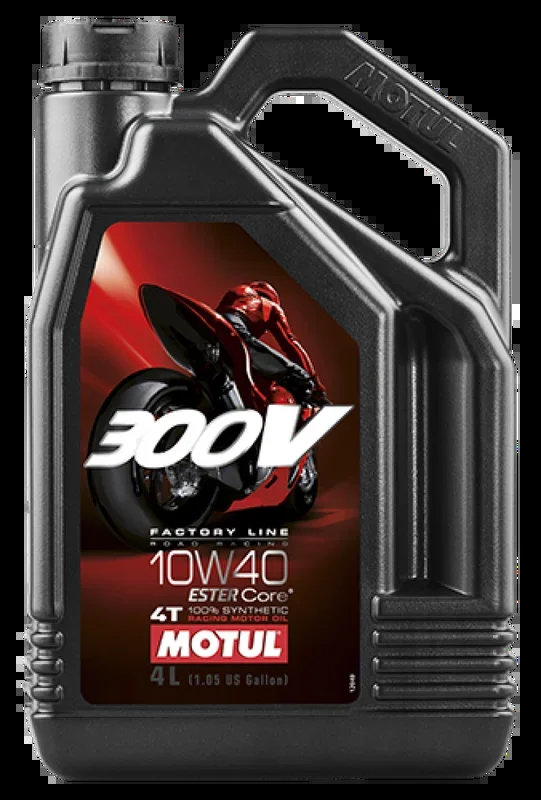 Motul 4L Synthetic 300V Factory Line Road Racing Oil 10W40 Case of 4 104121