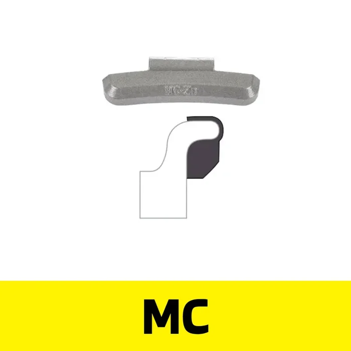 MT-RSR WW-FE-MC-075 Steel Clip-On Wheel Weights, MC Profile, 0.75 oz
