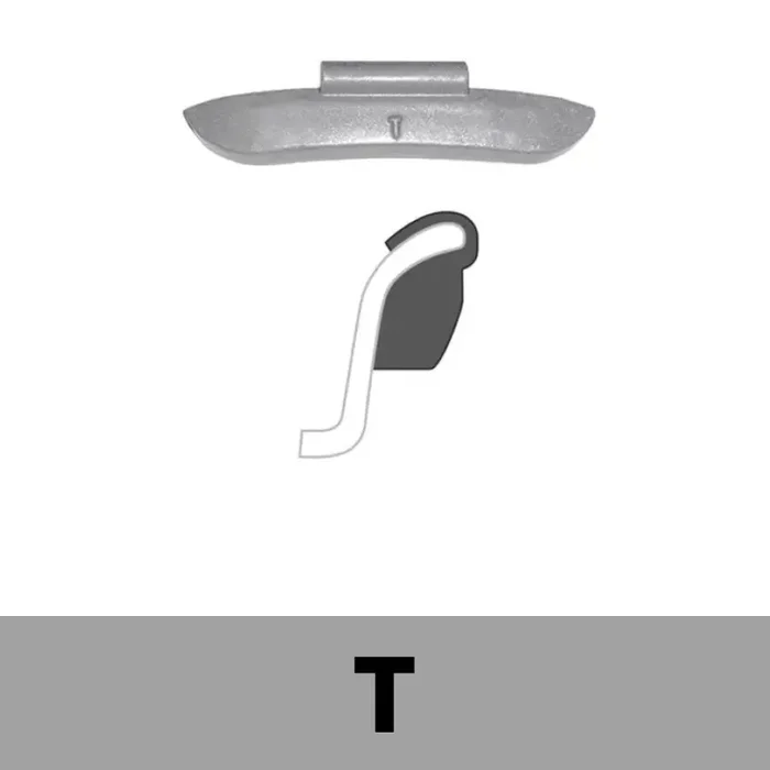 MT-RSR WW-FE-T-075 Steel Clip-On Wheel Weights, T Profile, 0.75 oz (Box of 25)