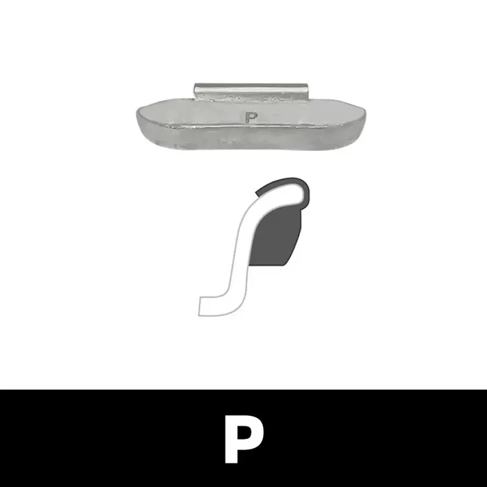 MT-RSR WW-Z-P-E075 Clip-On Wheel Weight, Zinc, P Profile, 0.75 oz, Box of 50 (Black Eco Finish)
