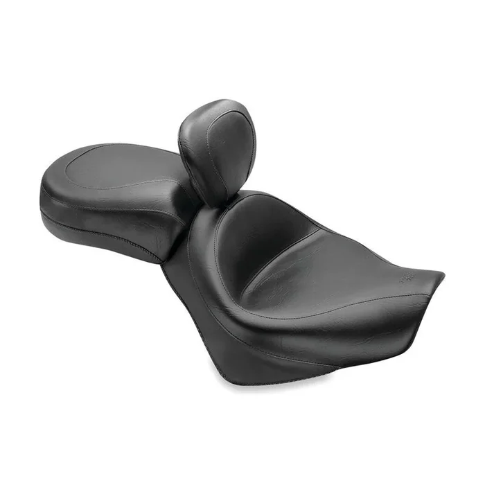 Mustang 04-21 Honda VT750 Aero Wide Touring 2PC Seat w/Driver Backrest – Black