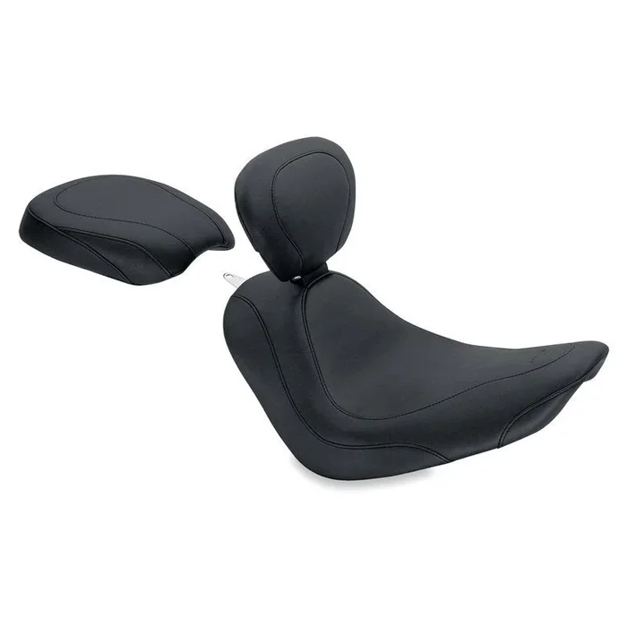 Mustang 06-17 Harley Softail Wide Tire(200mm)Wide Tripper Solo Seat w/Driver Backrest – Black