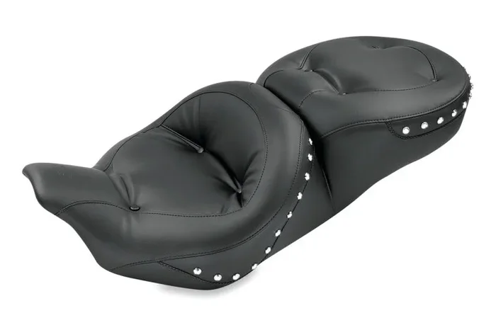 Mustang 08-21 Harley Electra Glide,Rd Glide,Rd King,Street Glide Std Tour 1PC Seat w/Studs – Black