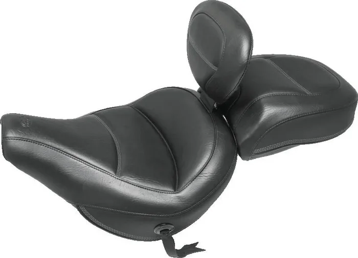 Mustang 18-21 Harley Heritage Classic Standard Deluxe Touring Solo Seat w/Driver Backrest – Black