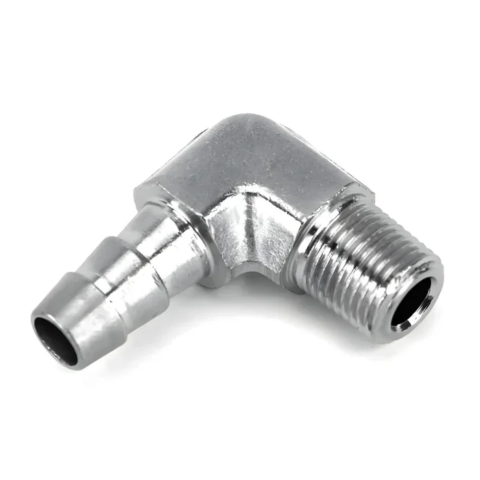 Nitrous Outlet 1/8″ NPT x 5/16″ 90 Degree Hose Barb Fitting – Male/Male