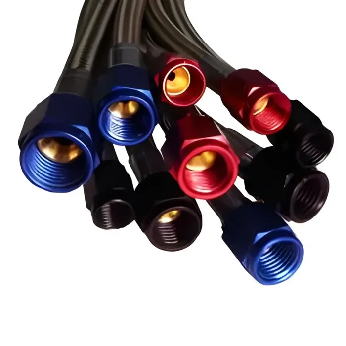 Nitrous Outlet 36″ 4AN-3AN Race Stainless Braided Hose (Blue B-Nuts)