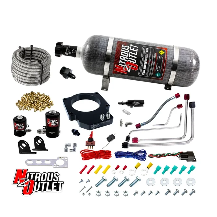 Nitrous Outlet Cadillac 2016-2019 CTS-V3 LT4 Throttle Body Hard-line Plate System – Gas/E85 (5-55psi)(50-200HP)(12lb Bottle)