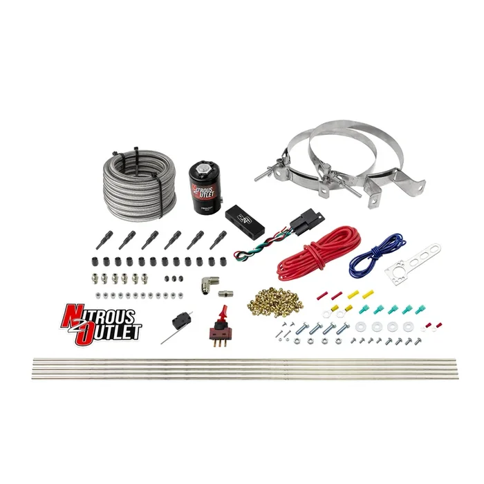 Nitrous Outlet Dry 6 Cylinder Direct Port System -.122 Nitrous Solenoid/Injection Rail/SBT Discharge Nozzles (75-375HP)(No Bottle)