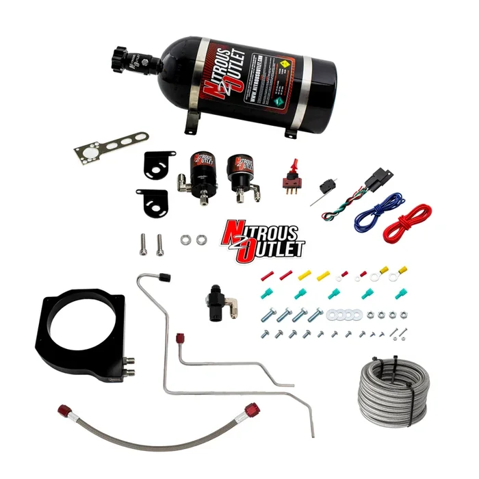Nitrous Outlet GM 102mm Texas Speed Titan LR-T, SR-1, SR-3, SR-7 Intake Hard-line Plate System – Gas/E85 (5-55psi)(50-200HP)(10lb Bottle)