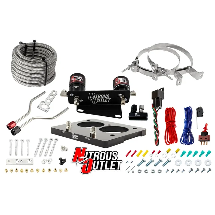 Nitrous Outlet GM/Pontiac 58mm 1993-1997 Camaro/Firebird/Impala LT1 Hard-line Plate System – Gas/E85 (5-55psi)(50-200HP)(No Bottle)