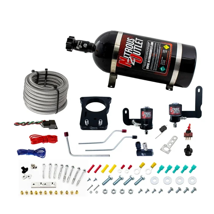 Nitrous Outlet Pontiac 78mm 2004 GTO Hard-line Plate System – Gas/E85 (5-55psi)(50-200HP)(10lb Bottle)