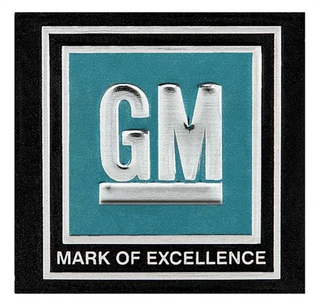 OER 1964-67 GM Cars / Trucks – “GM Mark of Excellence” Seat Belt Buckle Decal – Aqua 9980011
