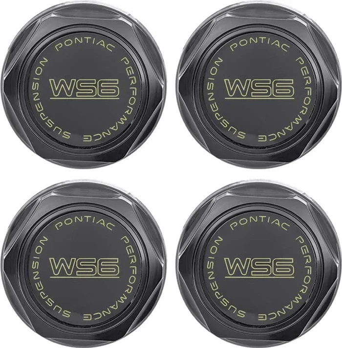 OER 1982-92 Pontiac Trans Am, Formula Wheel Center Cap WS6 with Metal Clip Black Set of 4