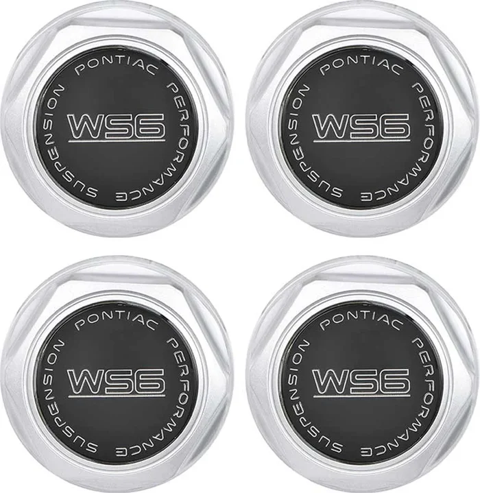 OER 1982-92 Pontiac Trans Am, Formula Wheel Center Cap WS6 with Metal Clip Silver Set of 4