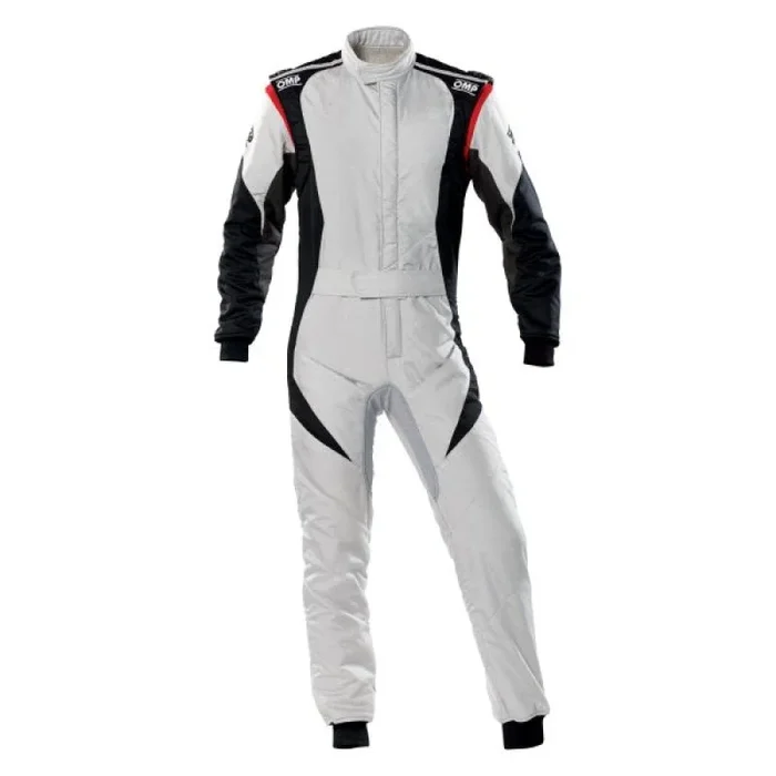 OMP First Evo Overall Silver/Black – Size 52 (Fia 8856-2018)