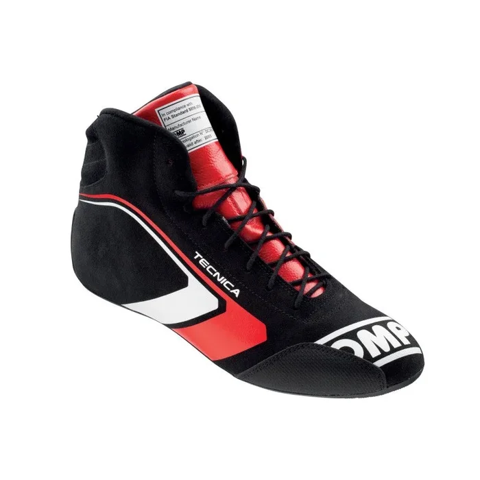OMP Tecnica Shoes Black/Red – Size 48 (Fia 8856-2018)