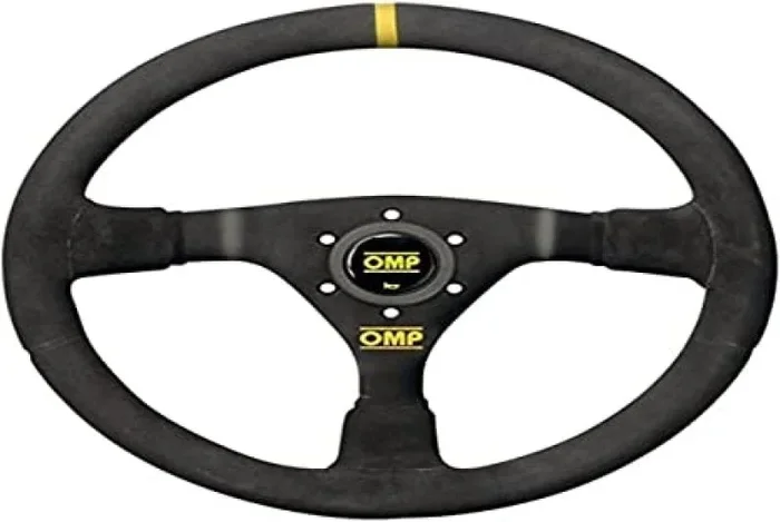 OMP WRC Mid-Depth 350mm Dished – Small Suede (Black)
