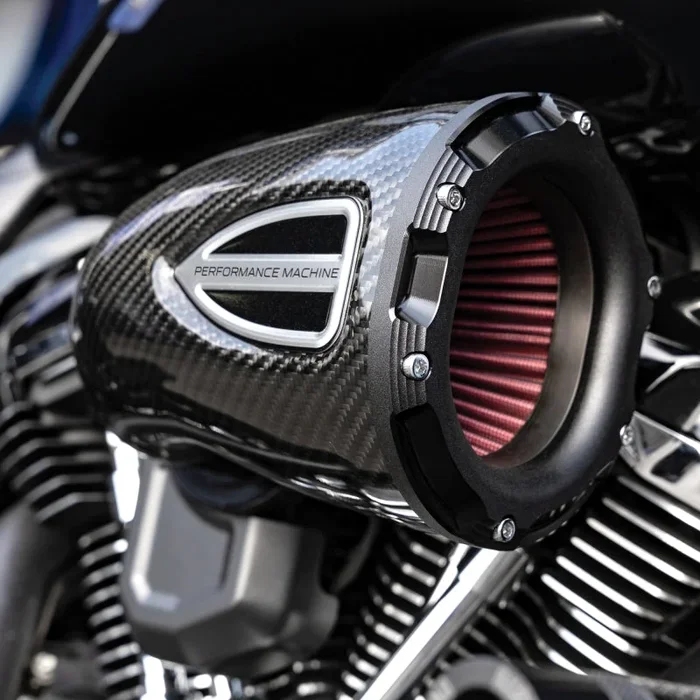 Performance Machine 17-23 Touring, 18-24 107/114/117 CI Softail C4 Series Air Cleaner – CF/Black Ops