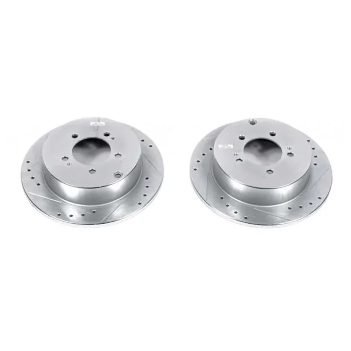 Power Stop 09-15 Mitsubishi Lancer Rear Evolution Drilled & Slotted Rotors – Pair