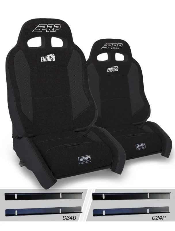 PRP 03-06 Jeep Wrangler TJ Enduro Elite Suspension Seat Crawl Edition – Black (Pair)