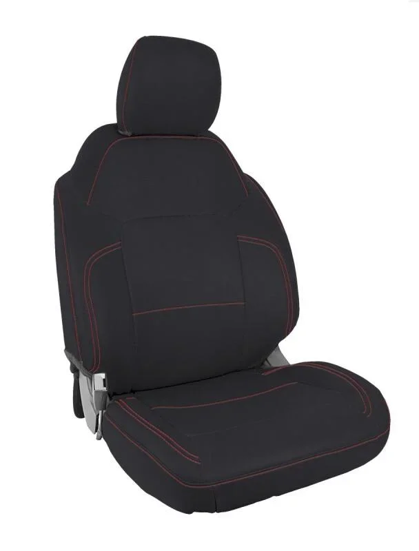 PRP 2021+ Ford Bronco 4 Door Front Seat Covers (Pair) – Black w/ Red Stitching