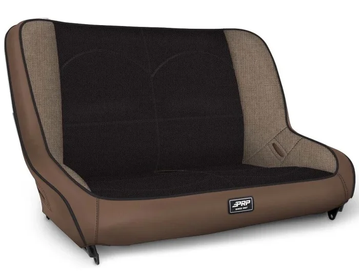 PRP Jeep TJ/LJ/JK Low Back Rear Bench – Tan / Black