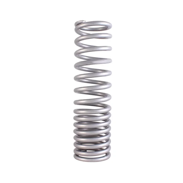 QA1 2-1/2in ID Variable Rate High Travel Spring – 12in Length x 100/200lbs/in – Silver Powder Coated