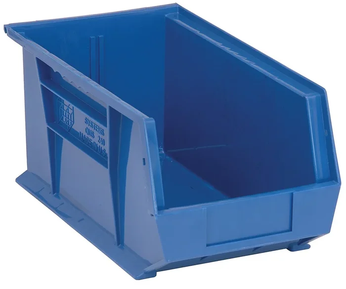 QUANTUM STORAGE QS-240BL-12 Stack and Hang Bin Set, 14.75″ x 8.25″ x 7″ – Blue (12-Pack)