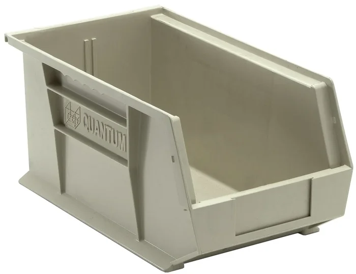 QUANTUM STORAGE QS-240SN Stack and Hang Bin, 14.75″ x 8.25″ x 7″ – Stone (Each)