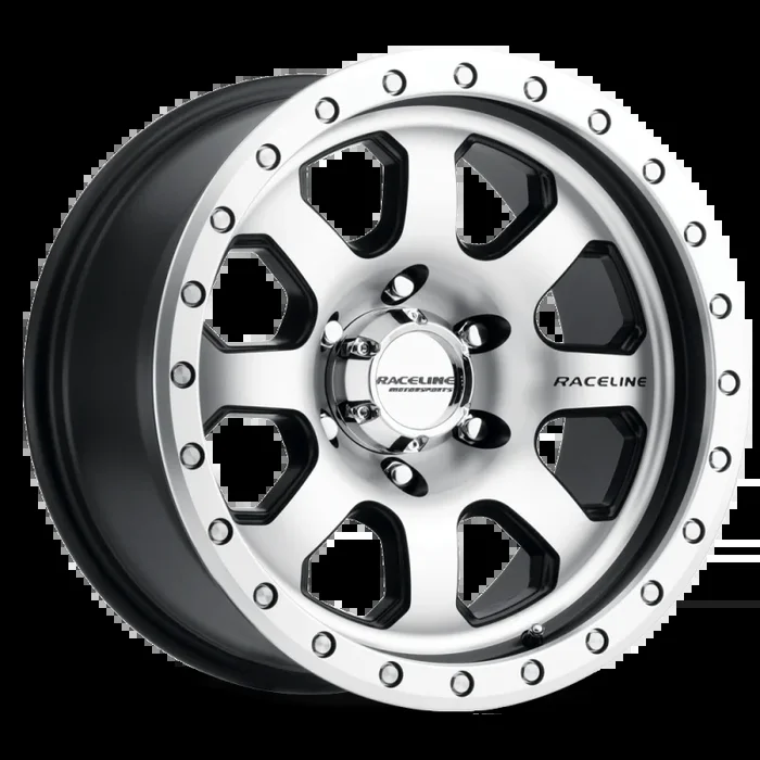 Raceline 929M Avenger 17x9in / 8×170 BP / -12mm Offset / 130.81mm Bore – Black & Machined Wheel