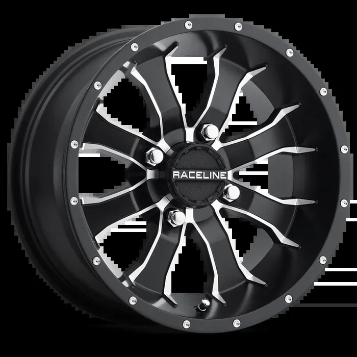 Raceline A77 Mamba 15x7in / 4×137 BP / 10mm Offset / 110.2mm Bore – Black & Machined Wheel
