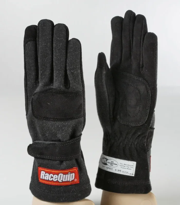 RaceQuip Black 2-Layer SFI-5 Glove – Medium