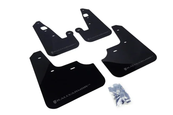 Rally Armor 07-17 Mitsubishi Lancer Black UR Mud Flap w/ Grey Logo2.5 lb