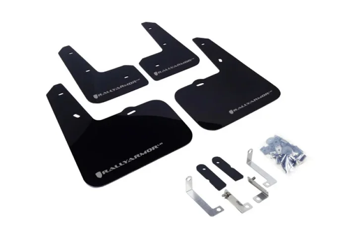 Rally Armor 12-18 Hyundai Veloster Black UR Mud Flap w/ Silver Logo2.4 lb
